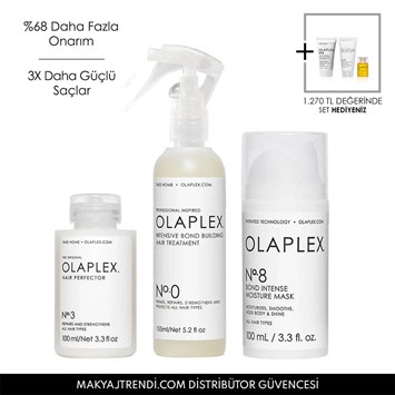 OLAPLEX - THE BOND TREATMENT SYSTEM - Yoğun Onarıcı & Nemlendirici & Bağ Güçlendirici Üçlü Saç Bakım Seti