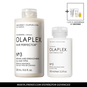 OLAPLEX - NO. 3 HAIR PERFECTOR HOME & AWAY DUO - Ev ve Seyahat İçin Bağ Güçlendirici & Saç Kusursuzlaştırıcı İkili Bakım Seti