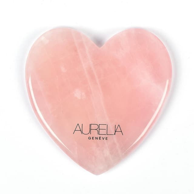 ROSE QUARTZ FLAT HEART GUA SHA